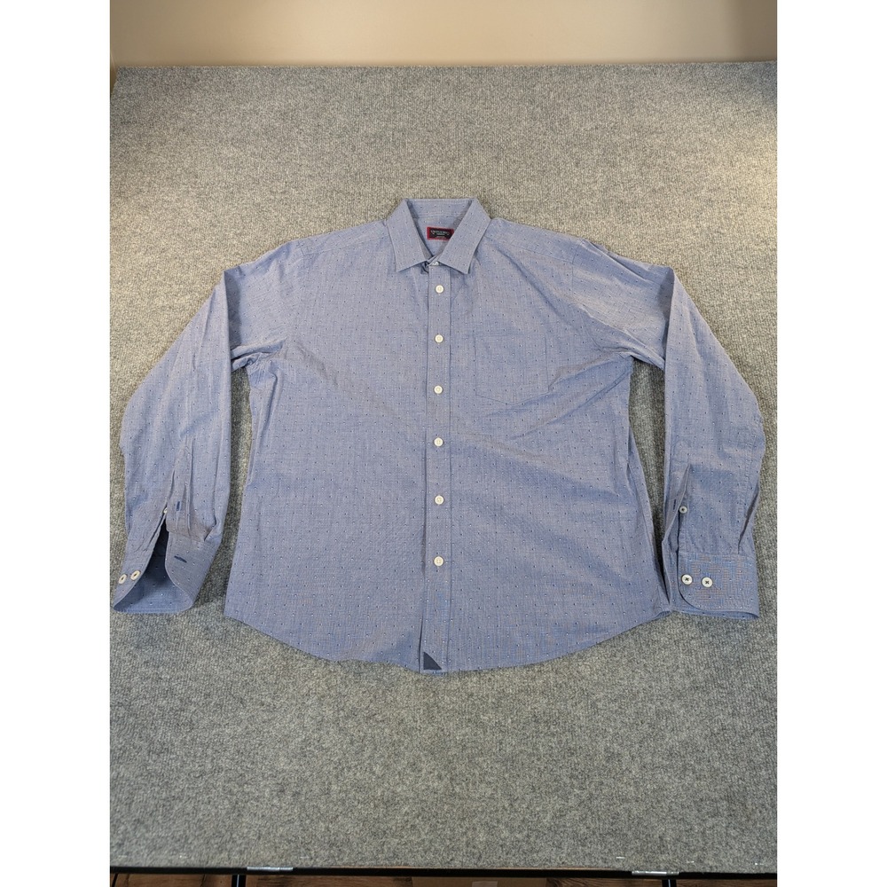 UNTUCKit Mens Medium Blue Geometric Pattern Long Sleeve Button Down Shirt #2474
